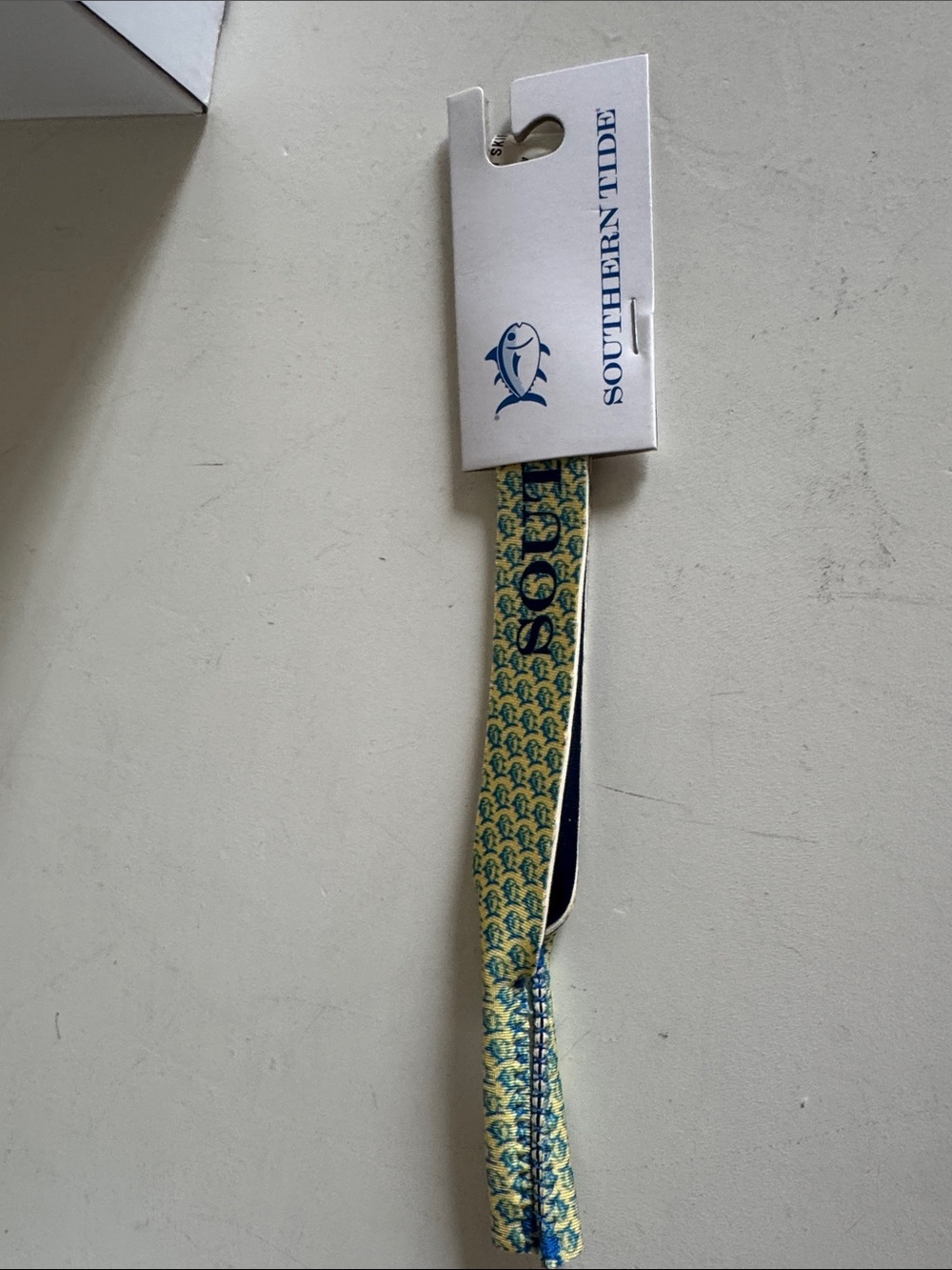 Southern Tide Navy and Yellow Repeating Logo Croakie